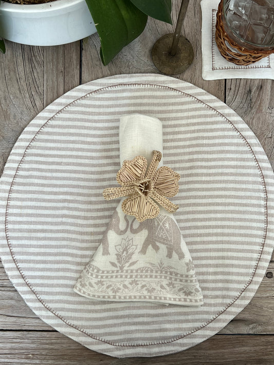 Savannah Stripes Round Placements (set of 4)